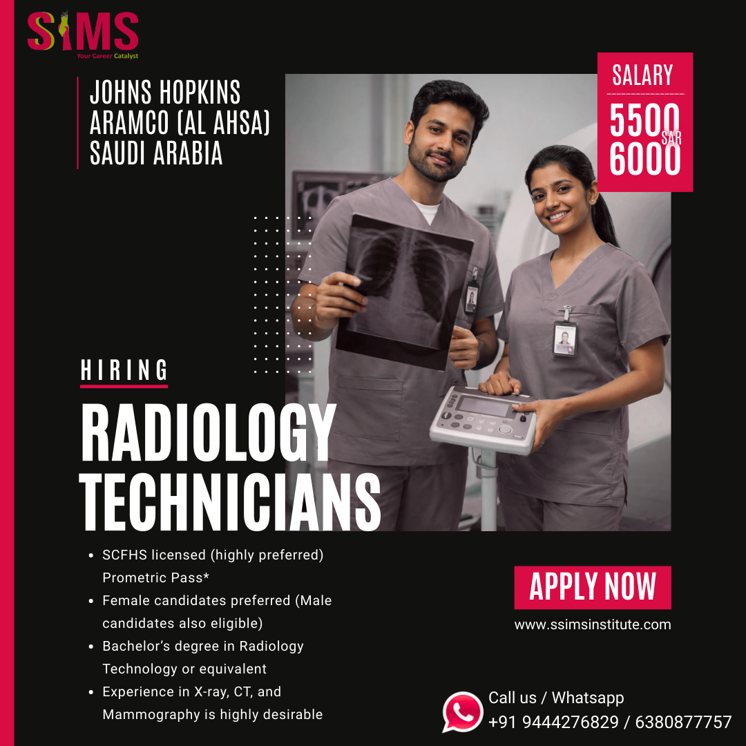 Radiology Technician – Saudi Arabia (Al Hasa) — job poster